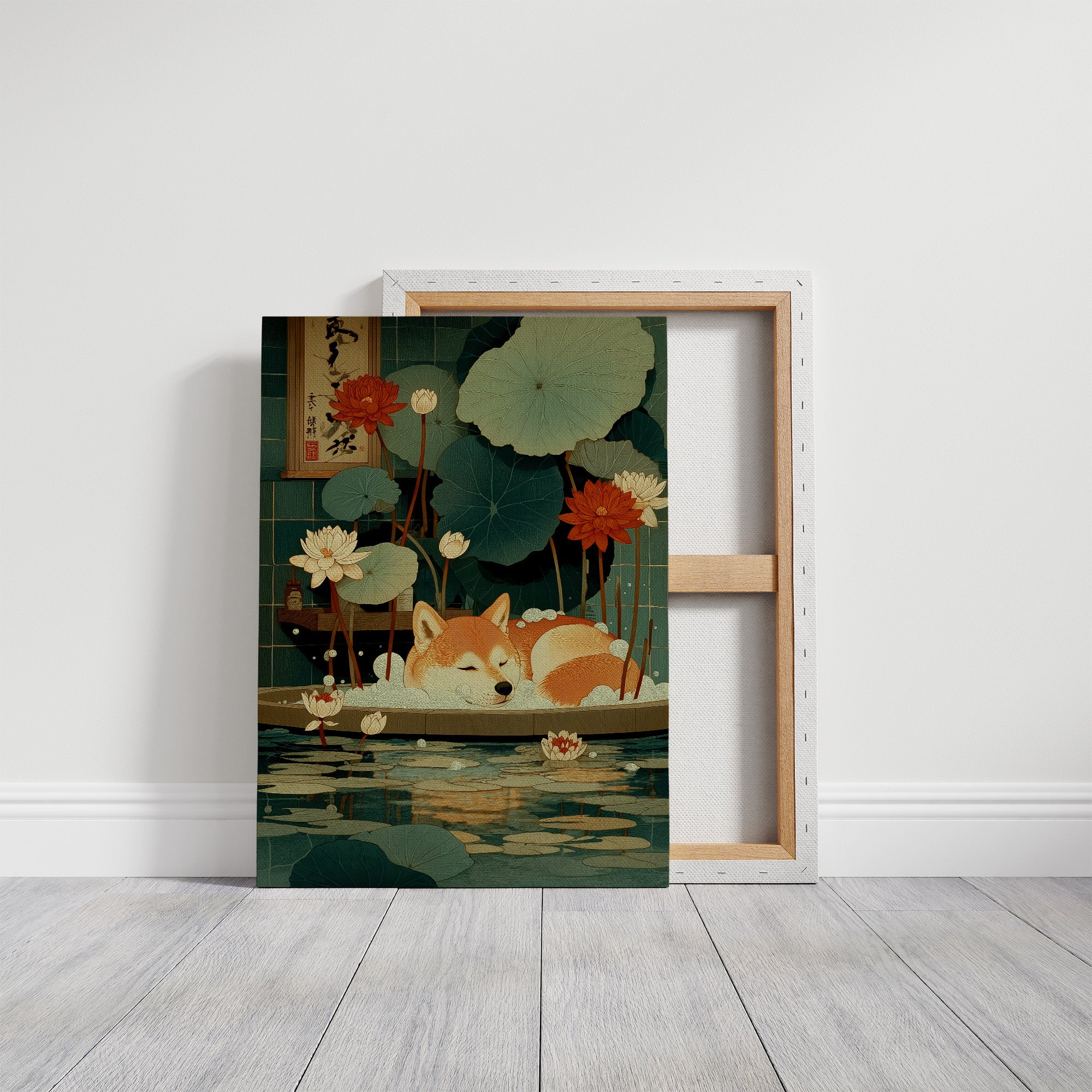 Sleepy Fox Among Lotus Dreams