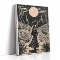 Lone Wanderer Under Desert Moon