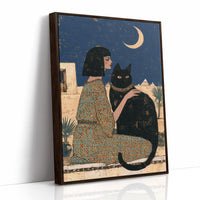 Moonlit Audience With Her Cat