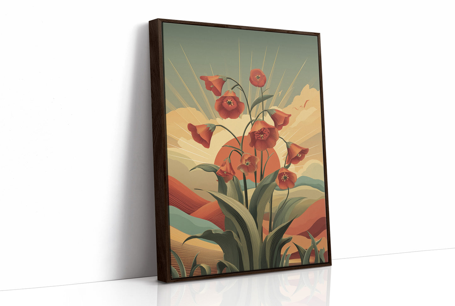 Red Blooms Before the Setting Sun