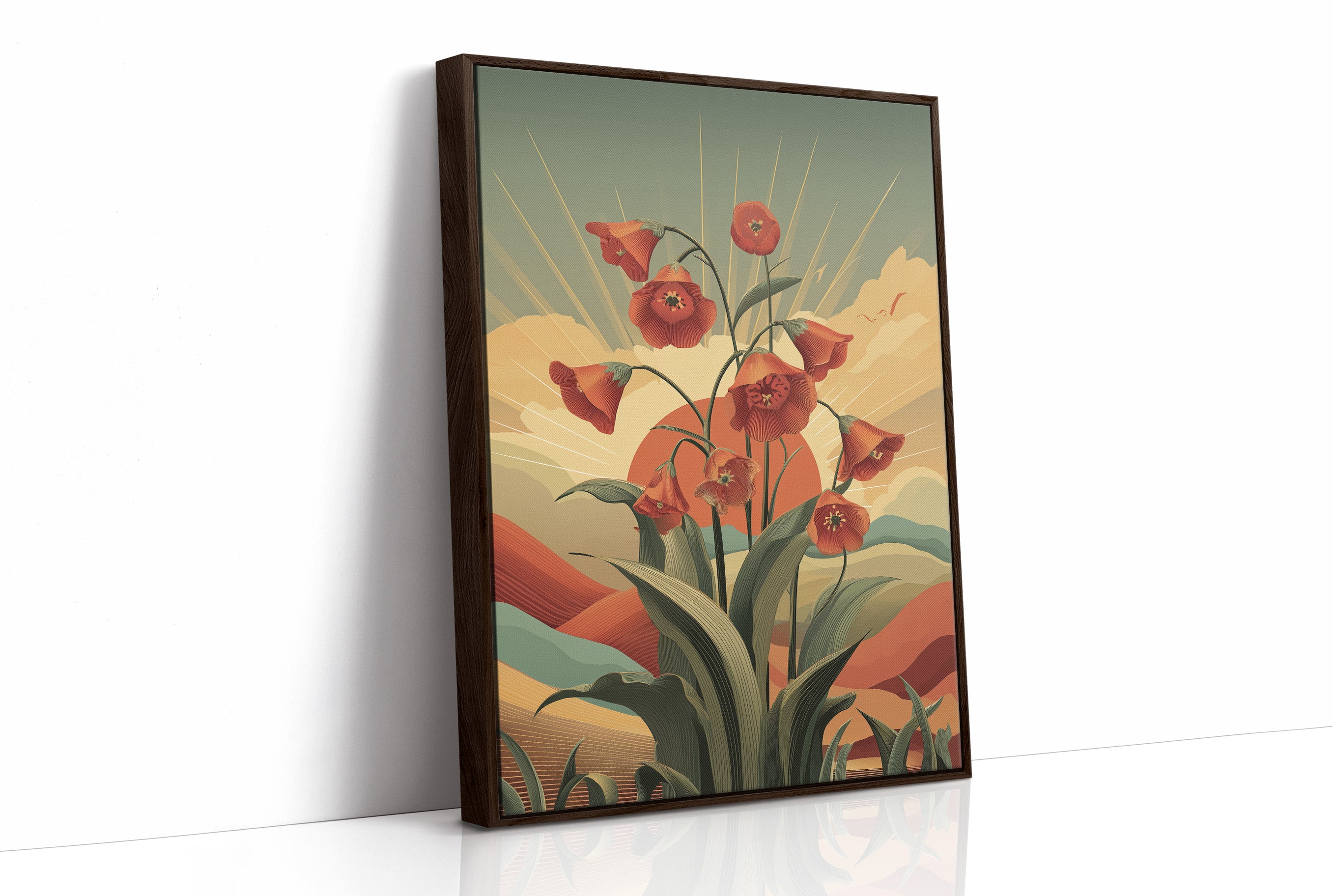 Red Blooms Before the Setting Sun