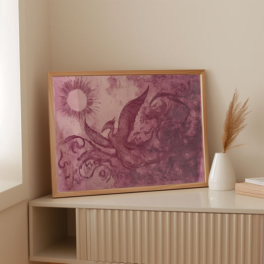 Pink Phoenix Chases Morning Light