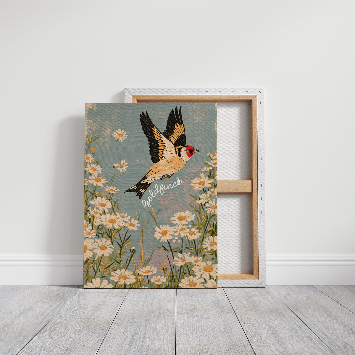Goldfinch Rising Over Daisies
