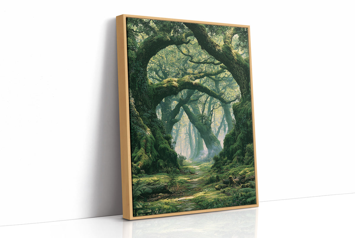 The Mossy Archway — Ancient Forest Path Painting