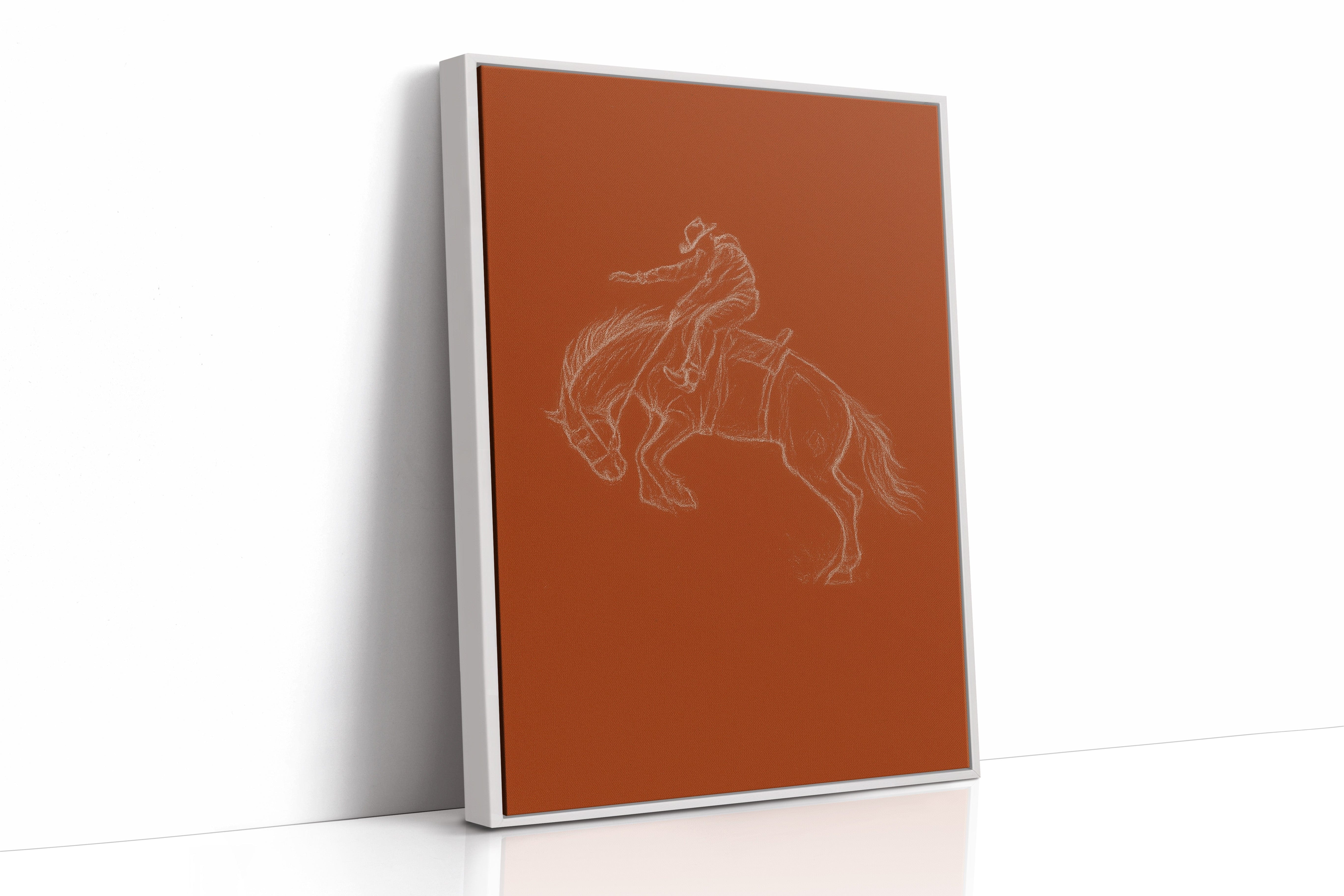 Minimalist Bronco Rider Sketch