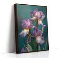 Soft Irises in Teal Light