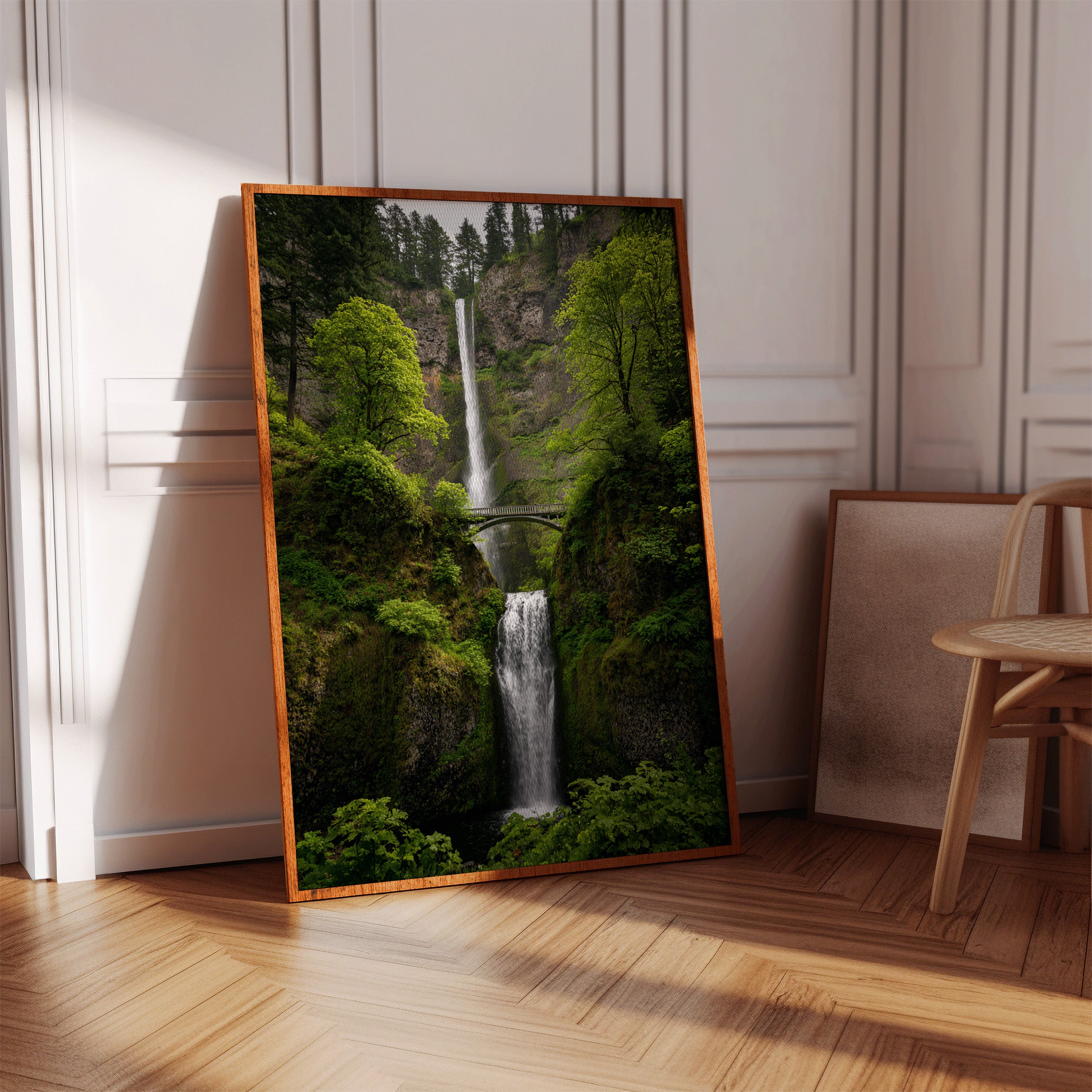 Majestic Waterfall Amidst Lush Greenery