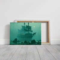 Ghost Ship Under Full Moon