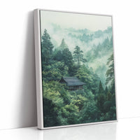 Mountain Temple Rests In Emerald Mist