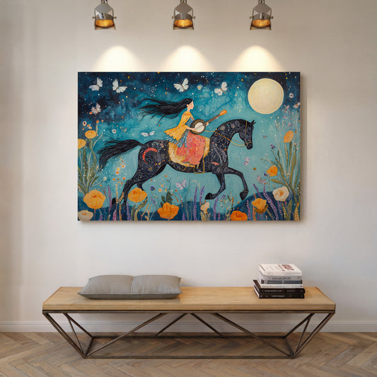 Moonlit Melody on Midnight Horseback