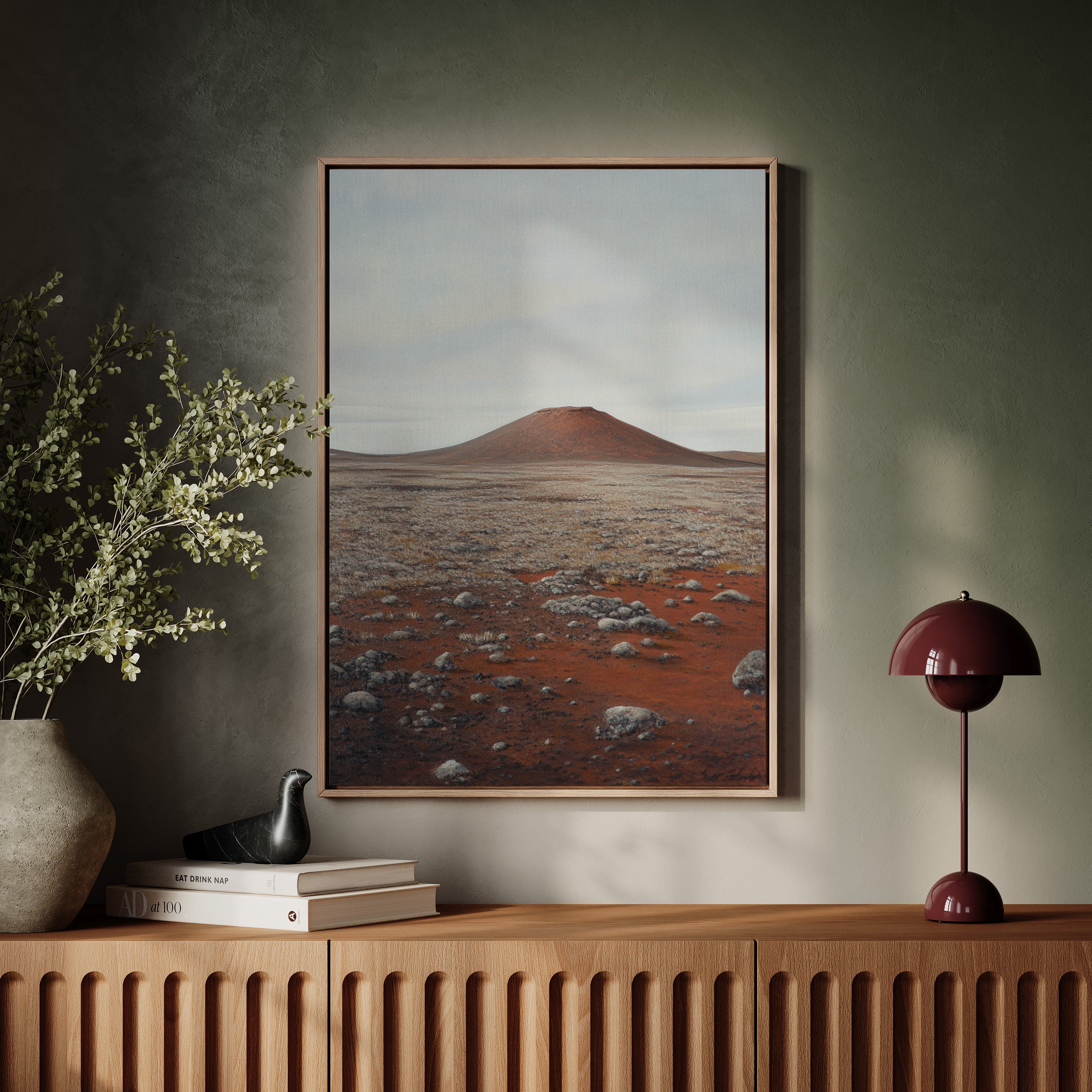 Solitary Peak In Rust And Stone