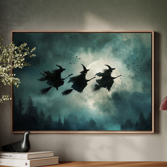 Broomsticks Against a Silver Sky