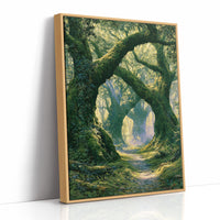 The Mossy Archway — Lavender Mist Forest Path Painting