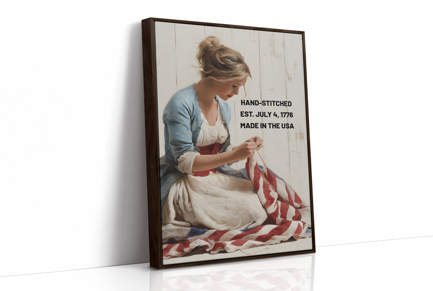 Hand-Stitched, Est. July 4, 1776