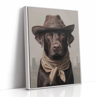 Chocolate Lab Rides The Range