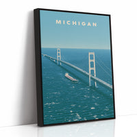 Mackinac Bridge Freighter Crossing