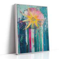 Sunflower Bursts Through Turquoise Rain