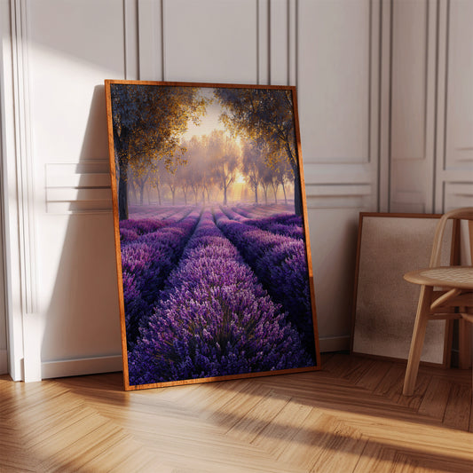 Lavender Fields in Golden Light