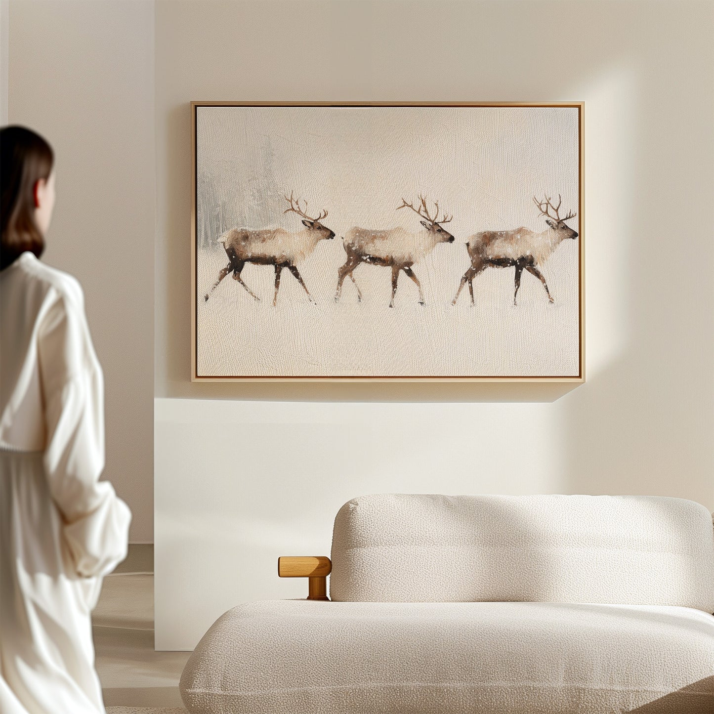 Winter Caribou Cross Misty Plains