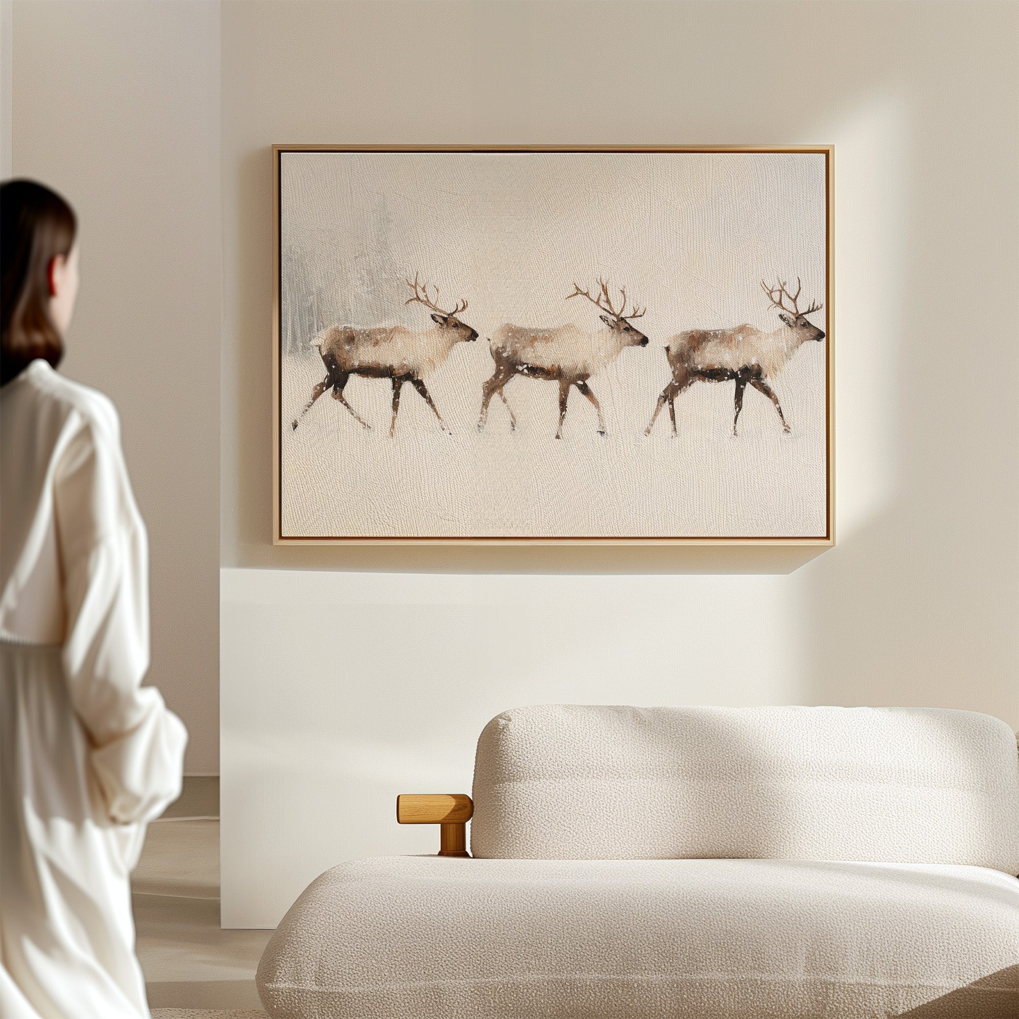 Winter Caribou Cross Misty Plains