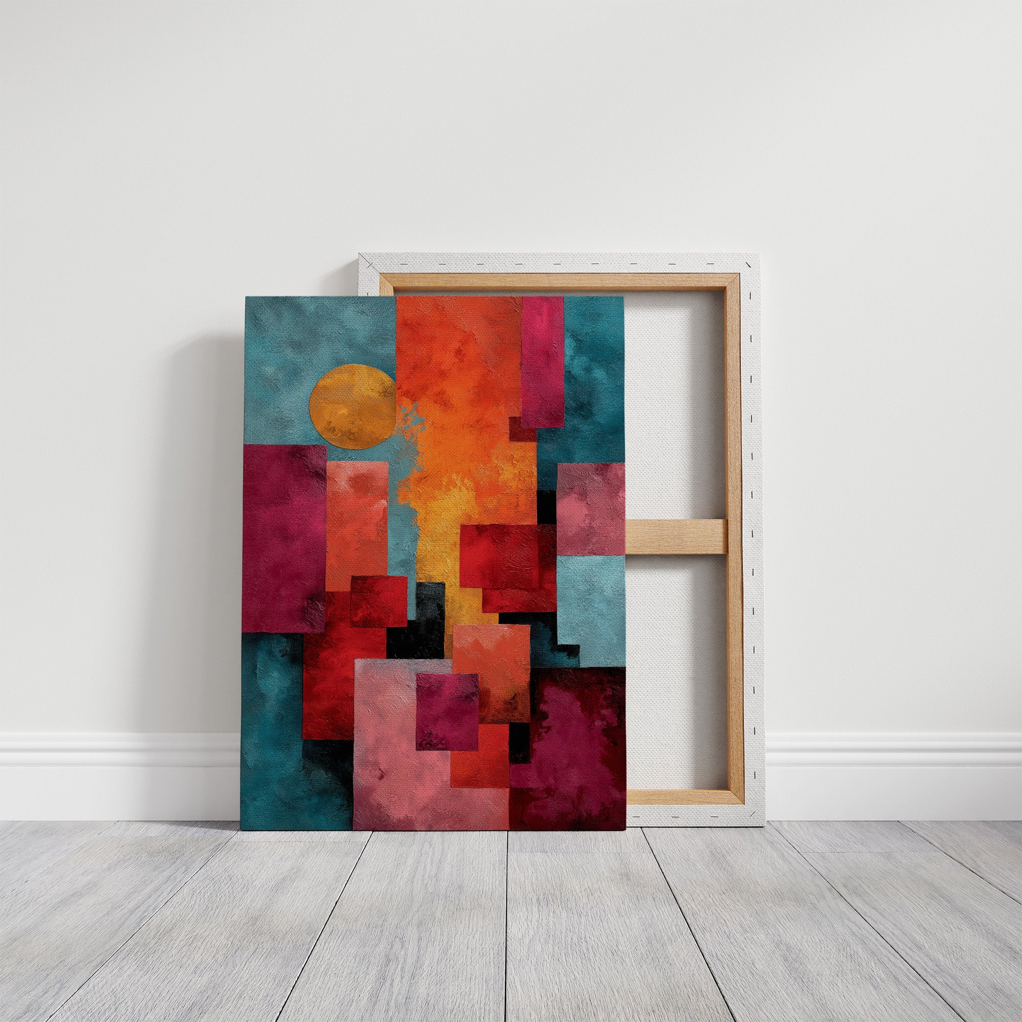 Golden Sun Through City Blocks