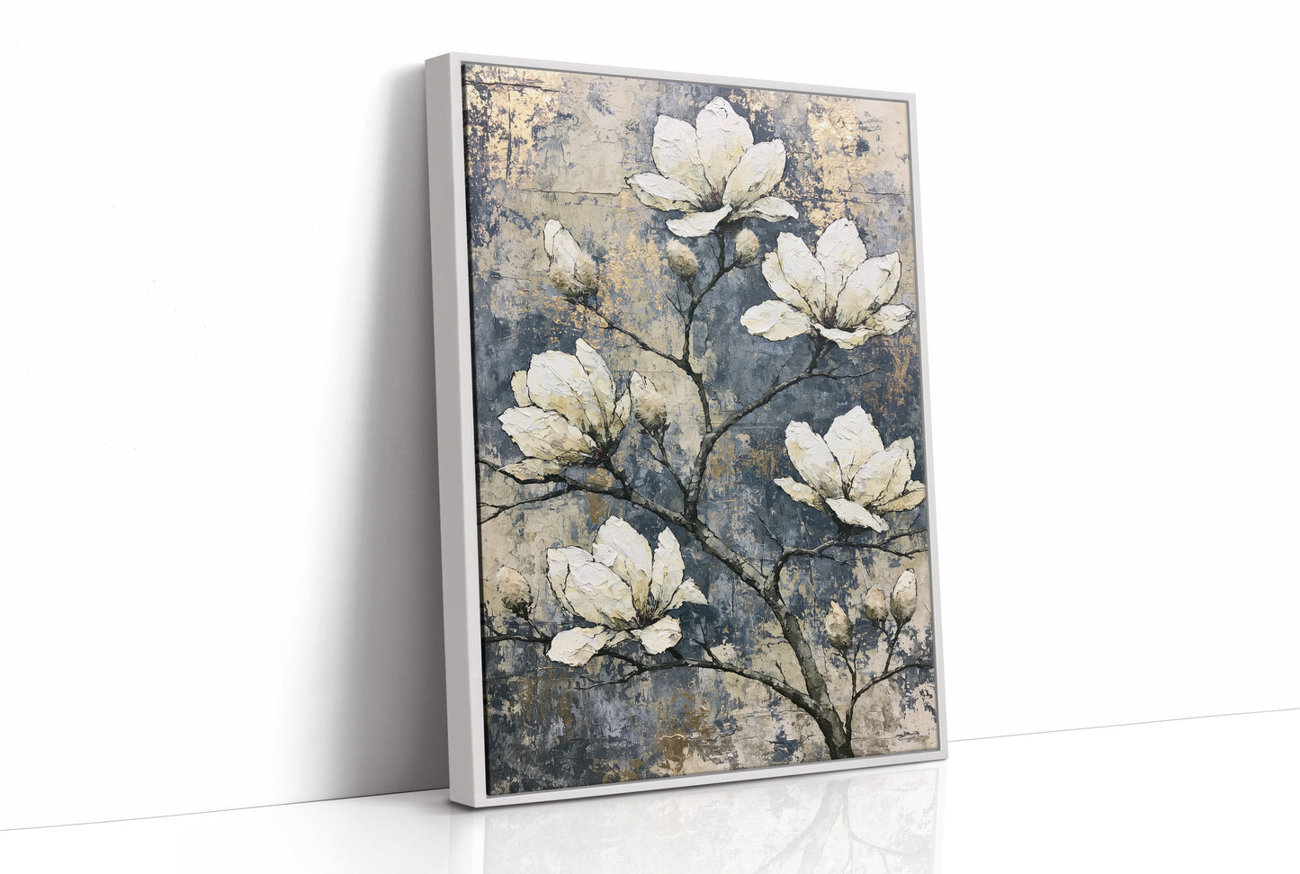 Magnolia Branch on Cracked Gold