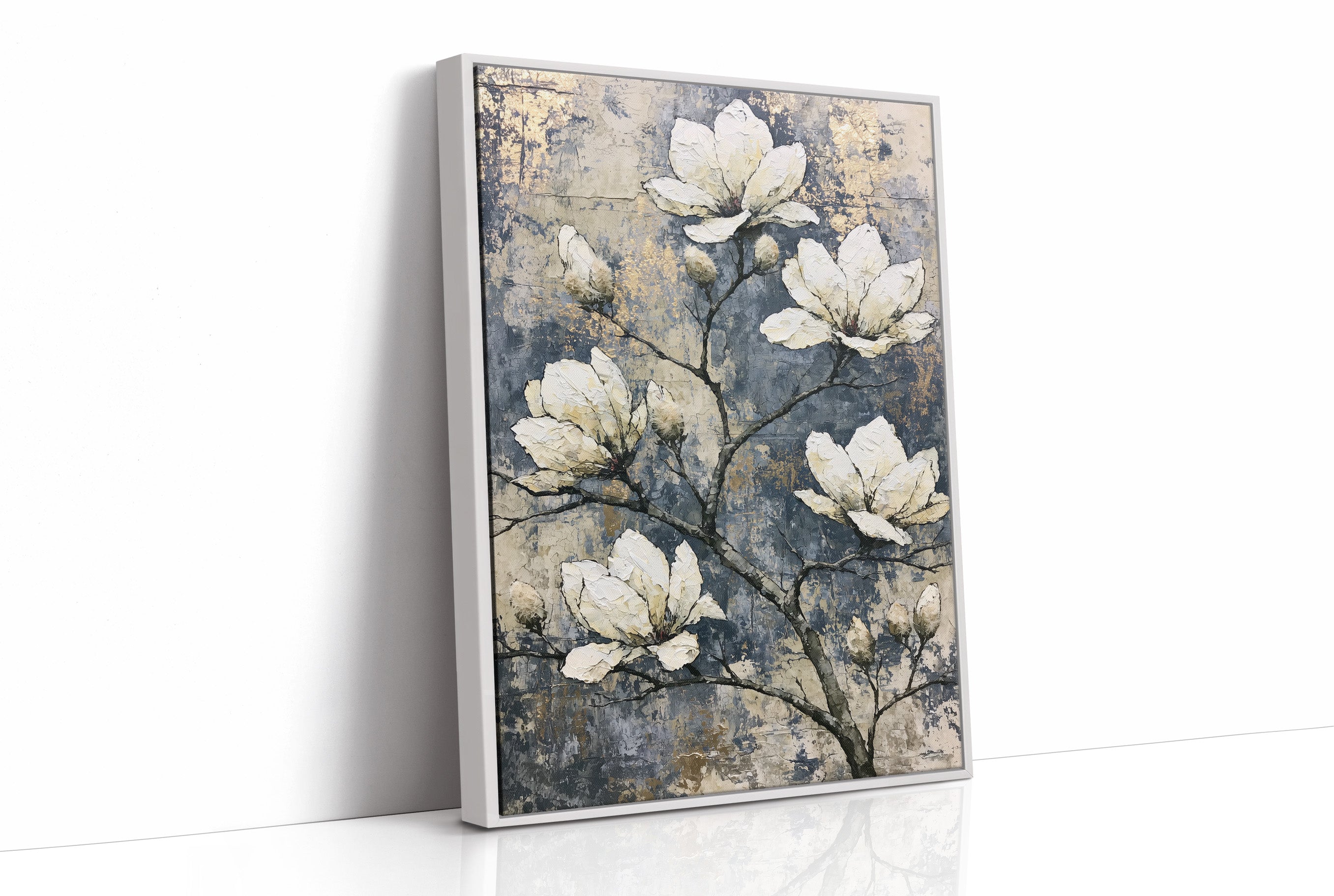 Magnolia Branch on Cracked Gold