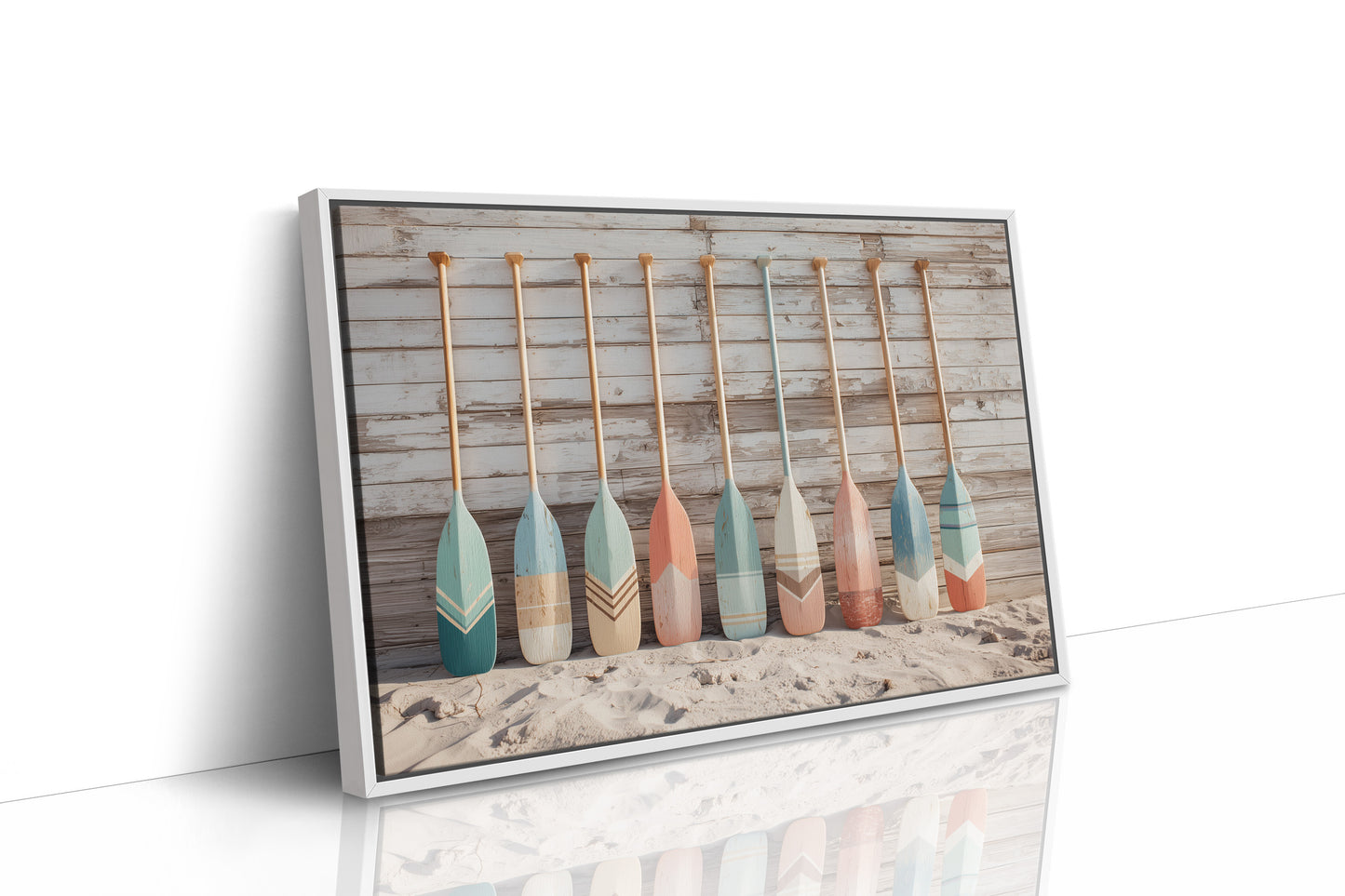 Painted Oars Await Summer Tides