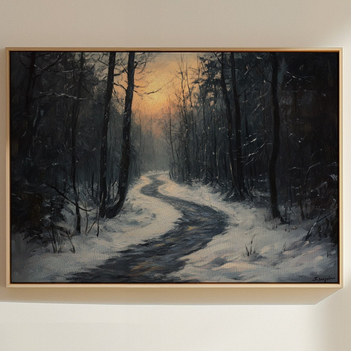 Winter Path Beckons Golden Dawn
