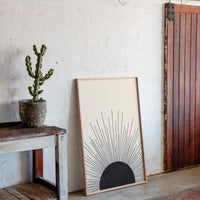 Minimal Black Sunburst Rising
