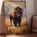 Majestic Bison in Golden Grasslands