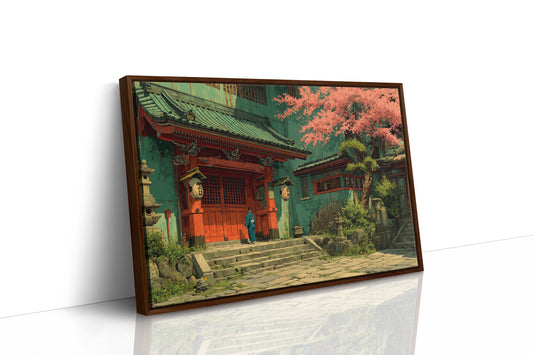 Cherry Blossoms Guard Ancient Temple Gates