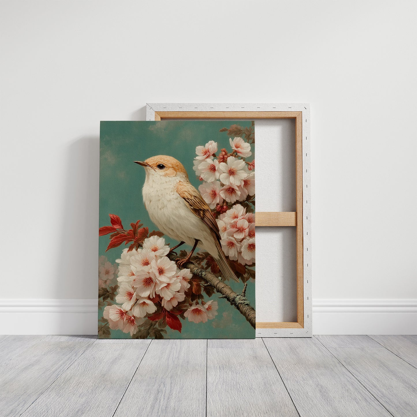 Songbird Perches Among Cherry Blossoms