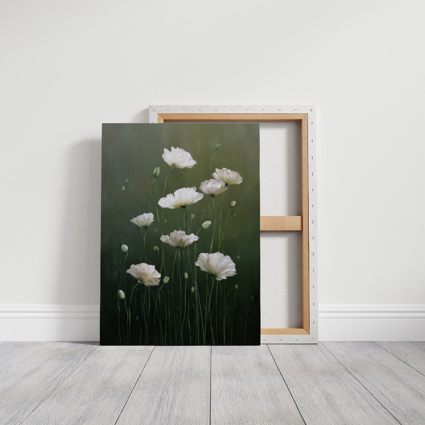 White Blooms in Quiet Green