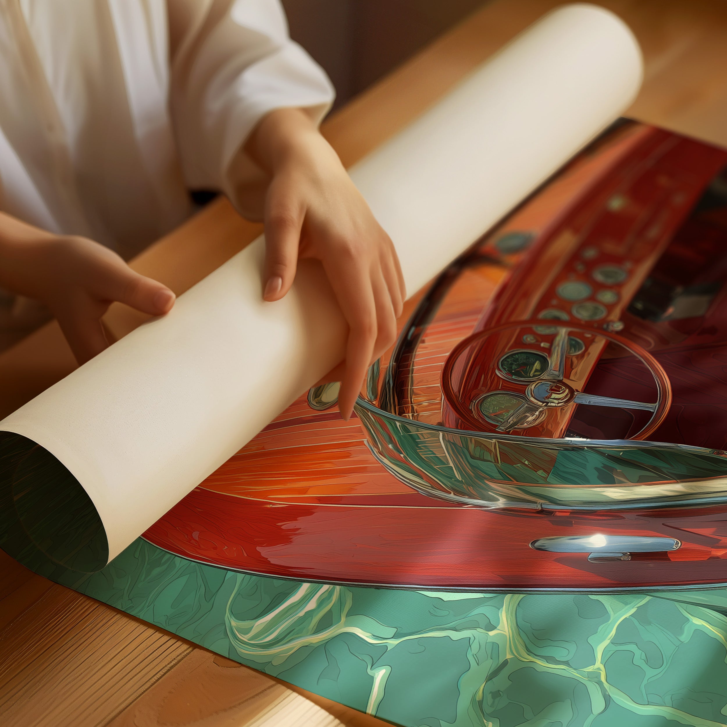 Mahogany Glides Through Emerald Waters