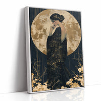 Woman Cloaked In Starlight Gown