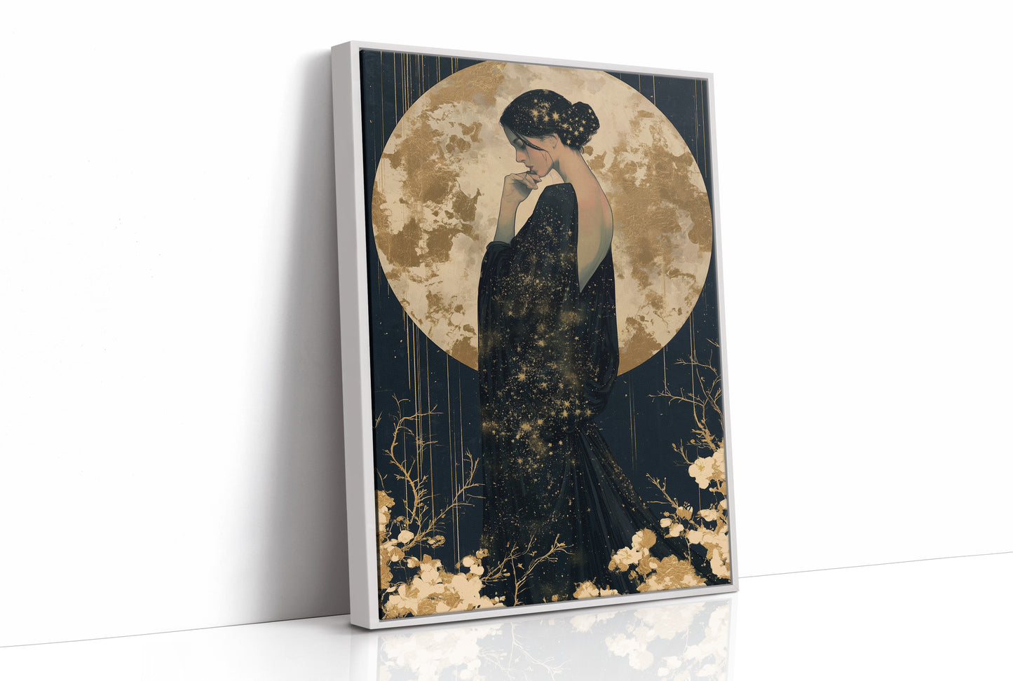 Woman Cloaked In Starlight Gown