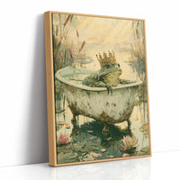 The Frog Prince's Bath — Golden Hour Pond Painting