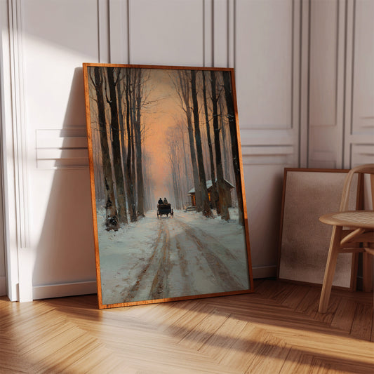 Carriage Through a Winter Glow