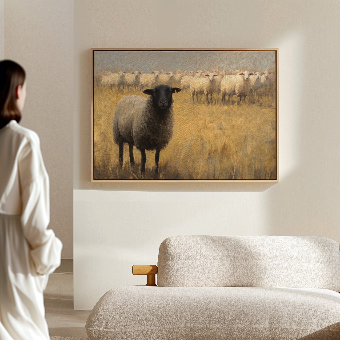 Black Sheep Leads Golden Meadow