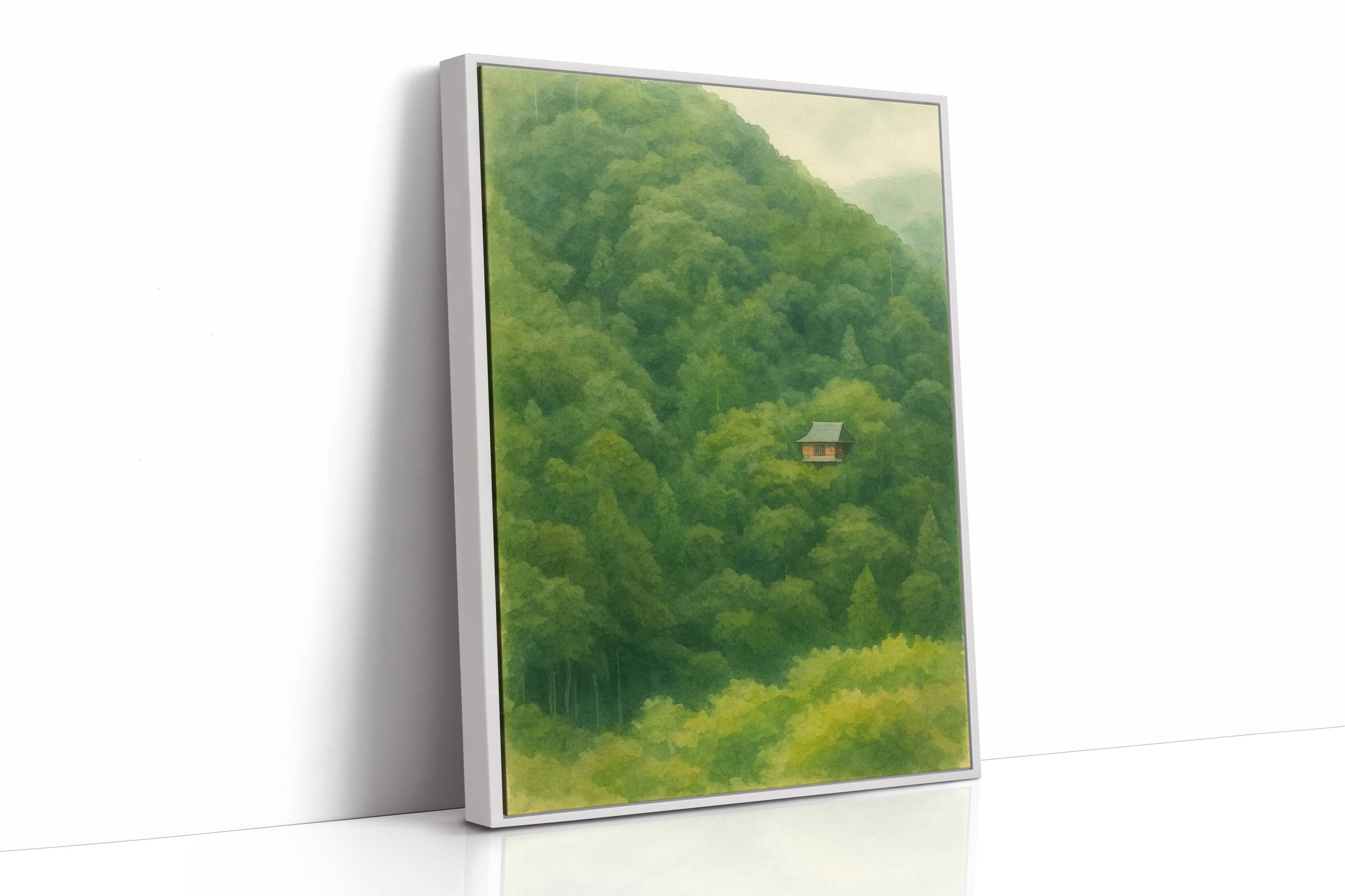 Solitary Temple Among Emerald Hills