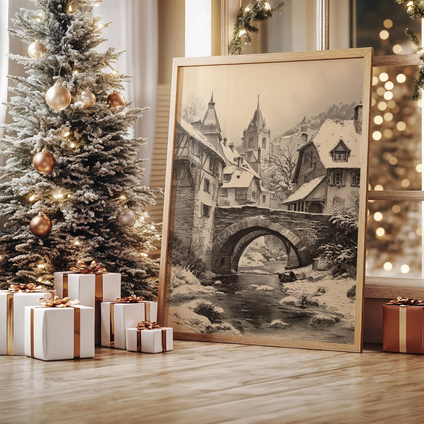 Stone Bridge Leads To Christmas