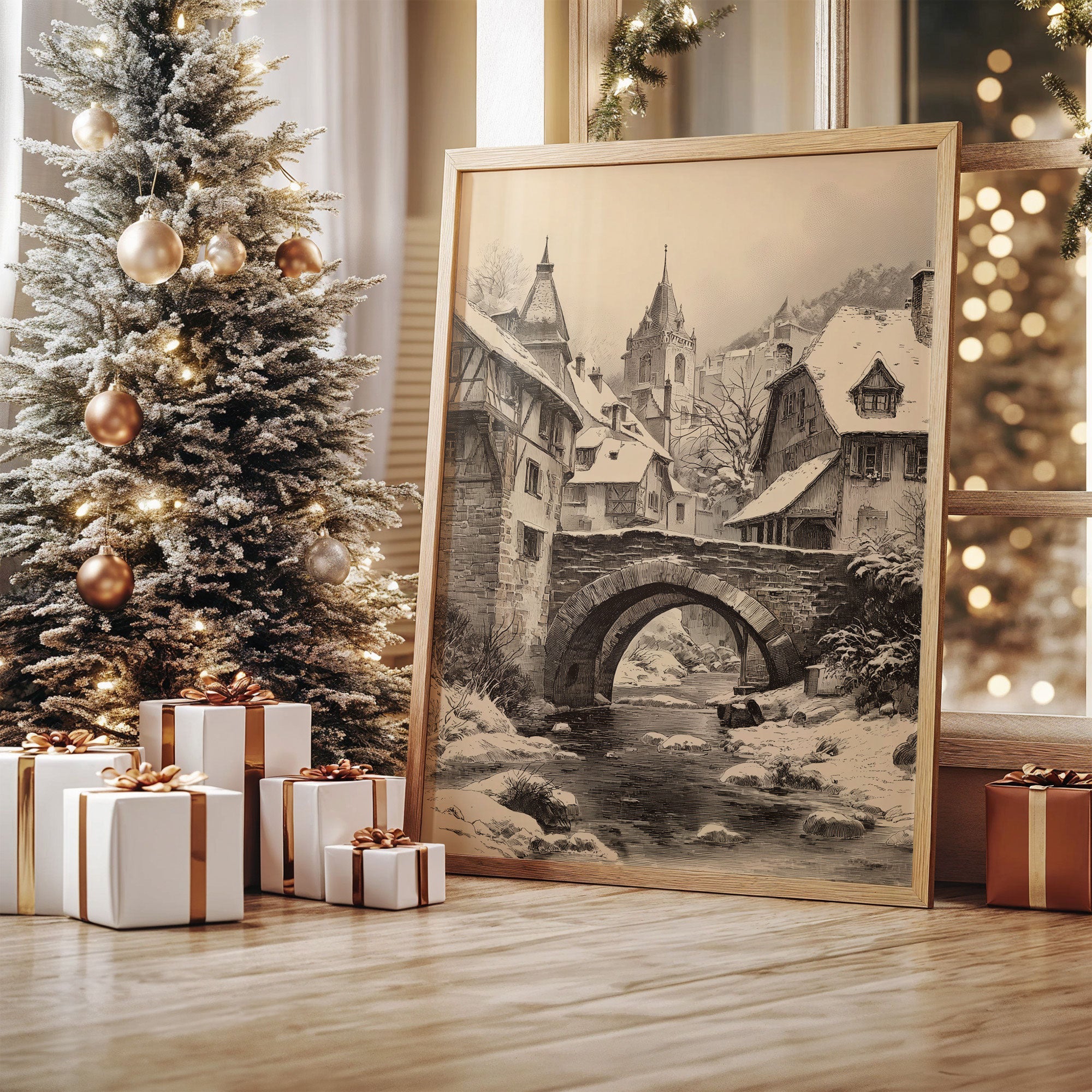 Stone Bridge Leads To Christmas