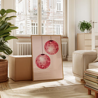 Rose Disco Spheres Catch Morning Light