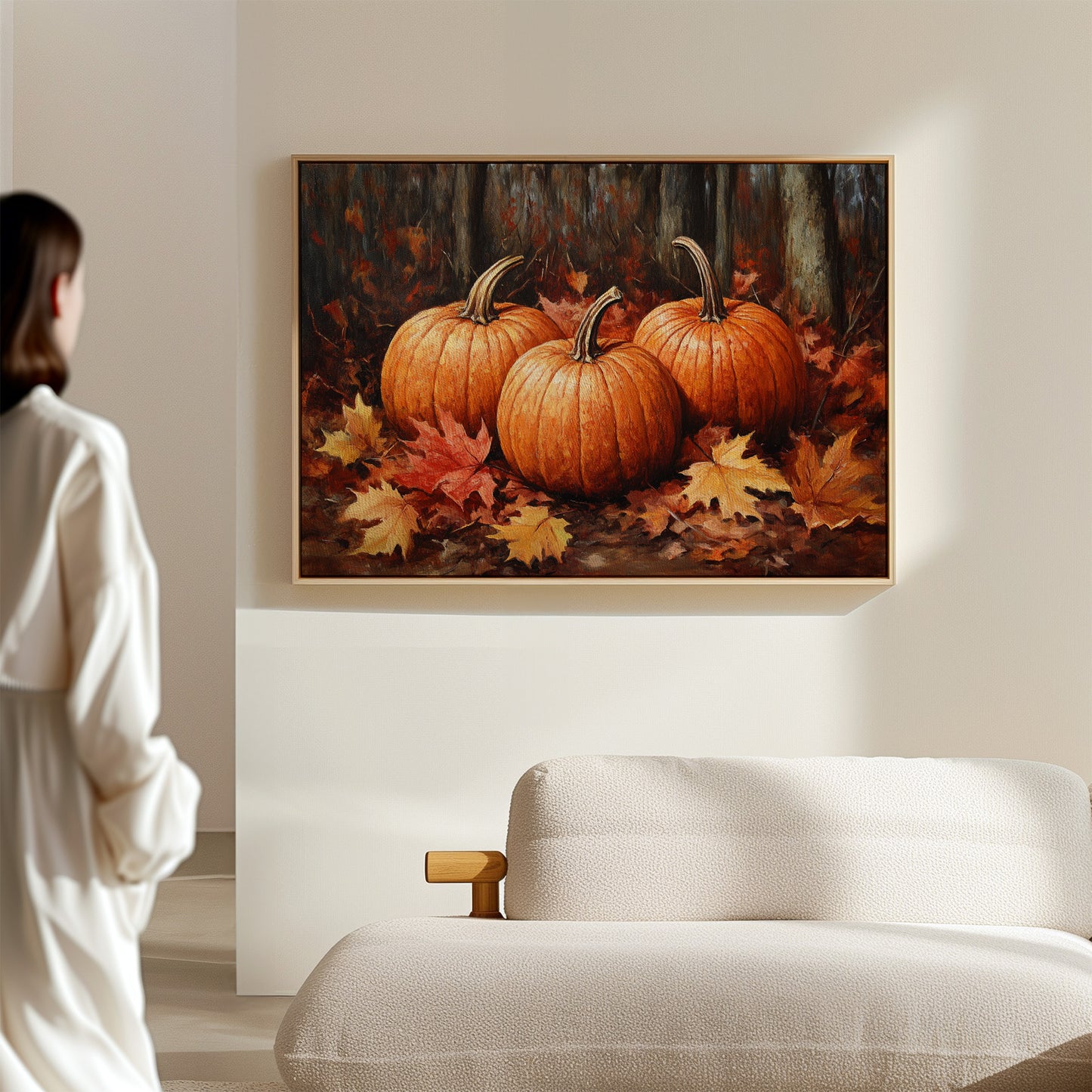 Autumn's Orange Glow Among Leaves