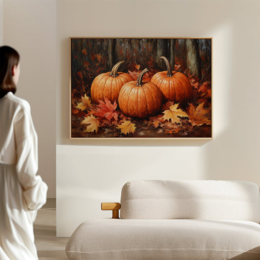 Autumn's Orange Glow Among Leaves