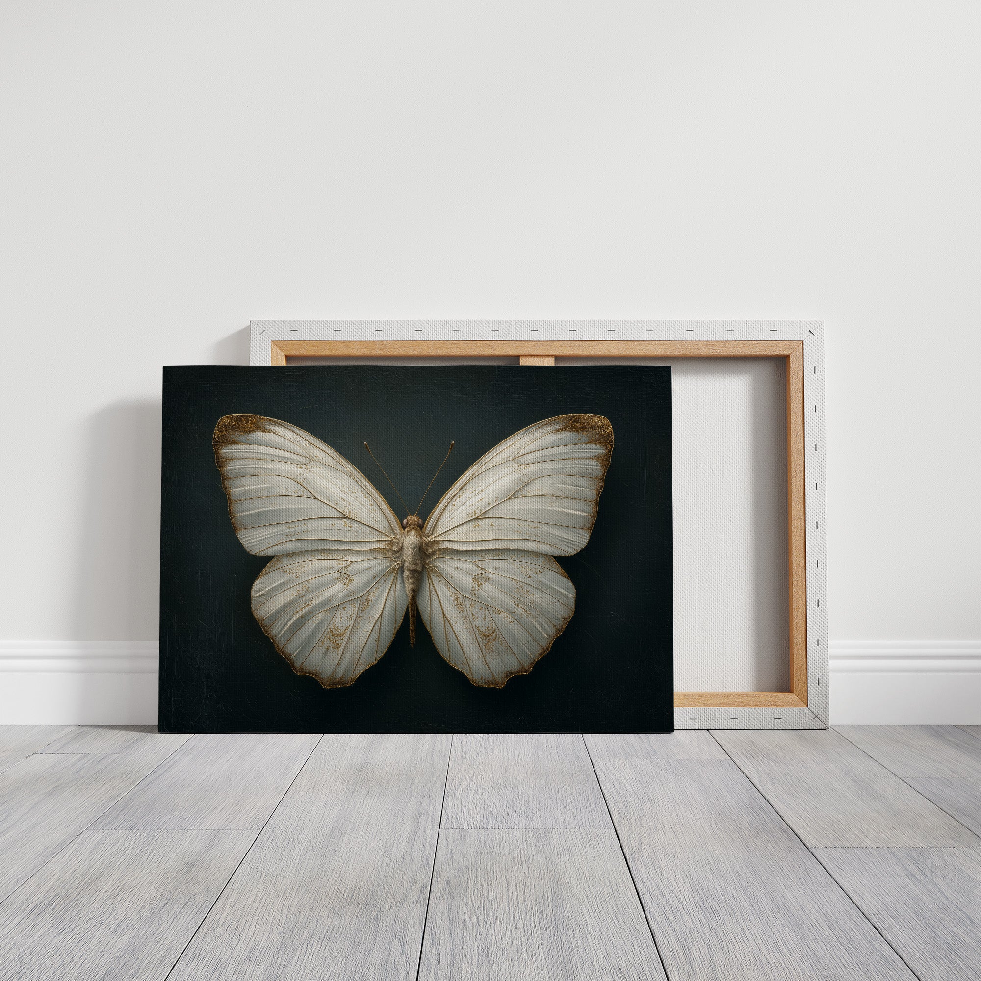 Ivory Wings Against Midnight Blue