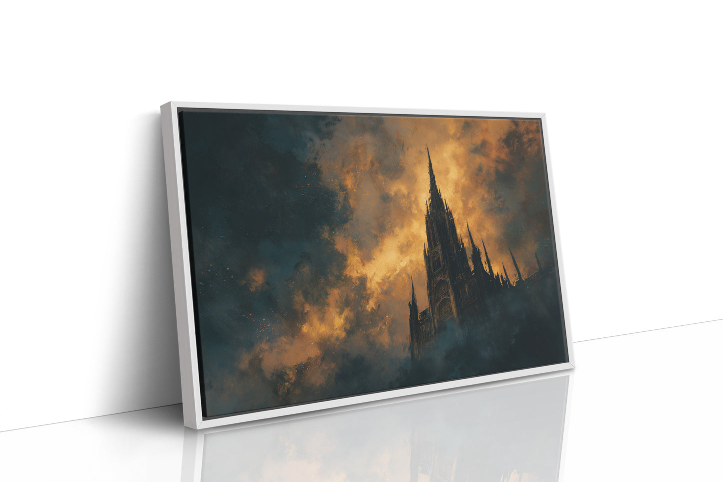 Cathedral Rises Through Amber Sky