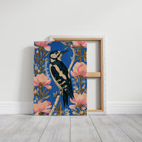 Woodpecker Among Peony Blooms
