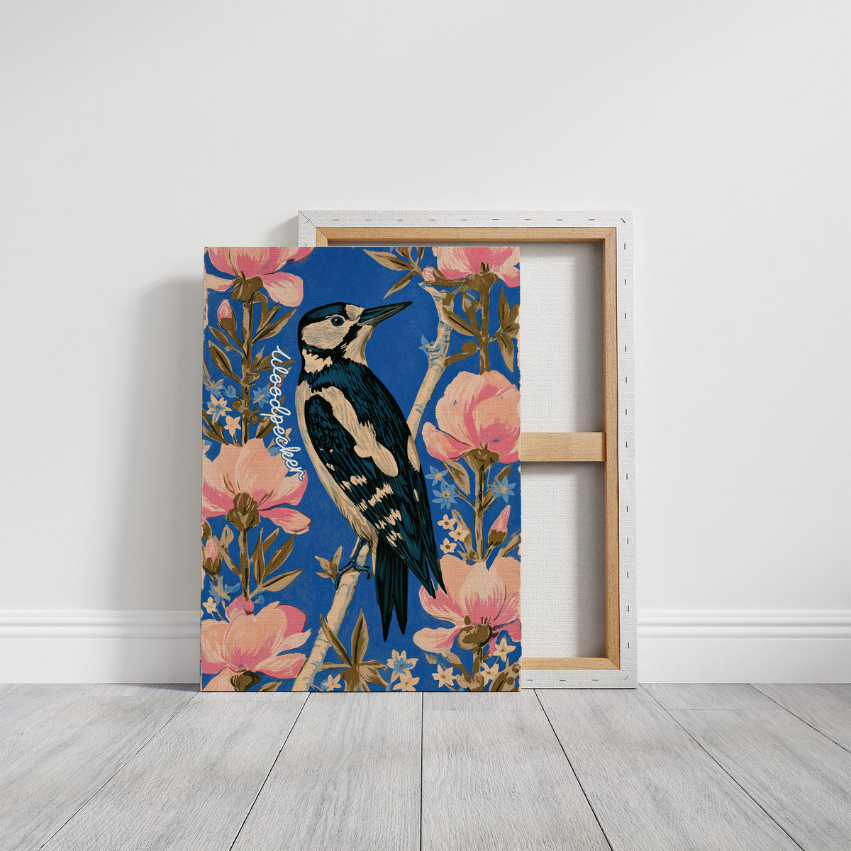 Woodpecker Among Peony Blooms